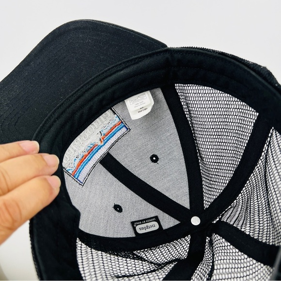 Patagonia Black Snapback Trucker Hat Organic Cotton Adjustable Cap Popular Nwot - Picture 9 of 14